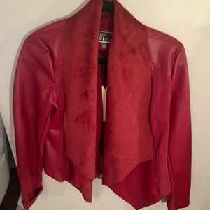 Red leather jacket WITH POCKETS 💃🏼🧥